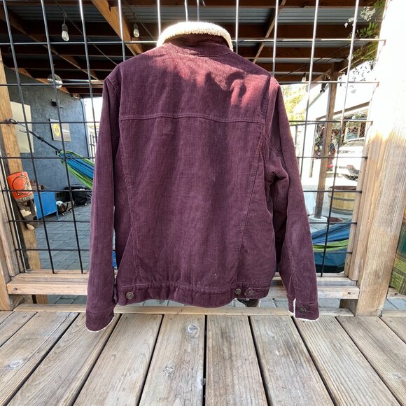 Marine Layer Boise Burgundy Corduroy Trucker Jacket Sherpa Lined – Medium - Picture 2 of 5